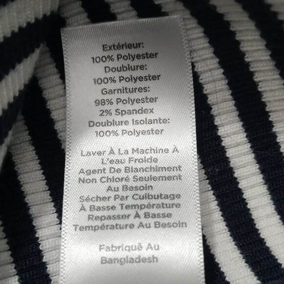 Talbots Petites Ladies Size Medium Full Zip Navy w/ White Stripes Vest - Picture 6 of 8